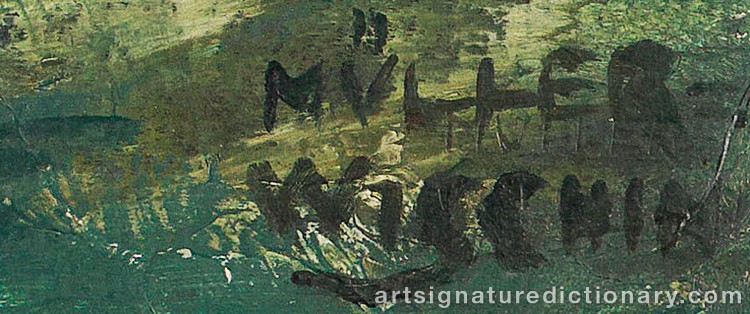 Authentic signature by Anton MÜLLER-WISCHIN on artwork