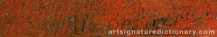 Authentic signature by Albert BESNARD on  artwork