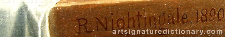 Authentic signature by Robert NIGHTINGALE on  artwork