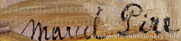 Authentic signature by Marcel PIRE on  artwork