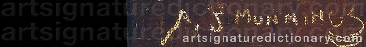 Authentic signature by Alfred James MUNNINGS on artwork