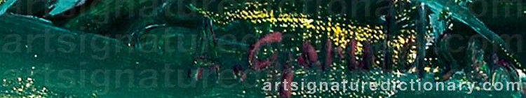 Authentic signature by Ada Lisa GJERULDSEN on  artwork