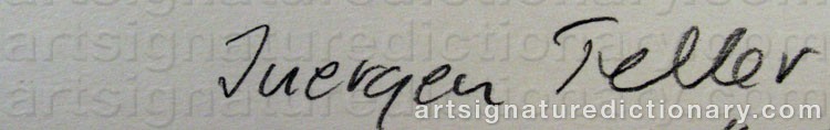 Authentic signature by Juergen TELLER on  artwork