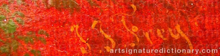 Authentic signature by Johann Jakob FREY on  artwork