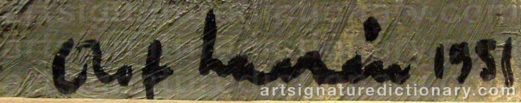 Authentic signature by Olof LARSÉN on  artwork