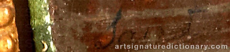 Authentic signature by Daniel SAINT on artwork