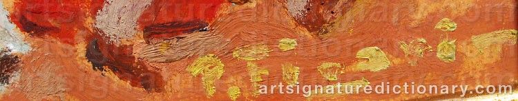 Authentic signature by Pedro FIGARI on  artwork