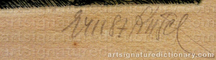 Authentic signature by Ernst KÜSEL on artwork