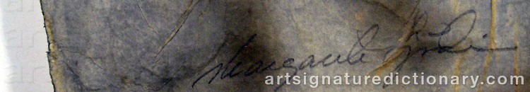 Authentic signature by Margareta SJÖDIN on  artwork