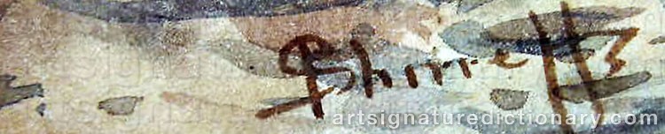 Authentic signature by John SHIRREFFS on  artwork