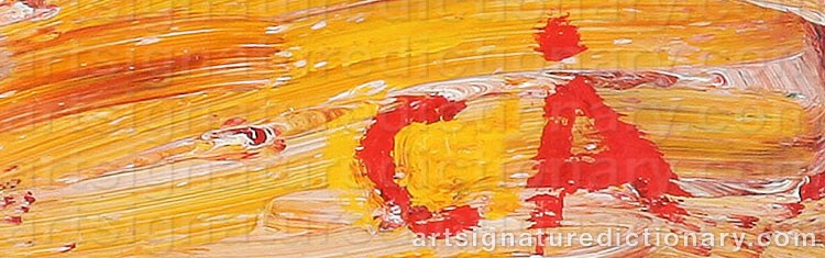 Authentic signature by Charlotte ÅBERG on  artwork