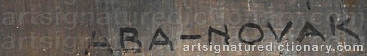Authentic signature by Vilmos ABA-NOVAK on  artwork