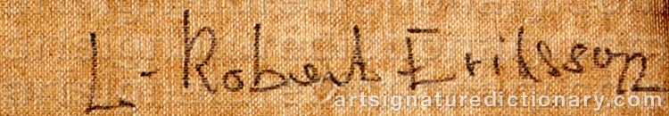 Authentic signature by Leif Robert ERIKSSON on  artwork