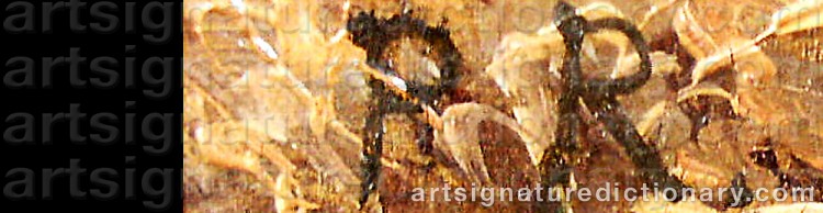 Authentic signature by Peter Johann RAADSIG on  artwork