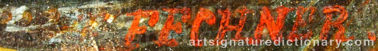 Authentic signature by F. FECHNER on  artwork