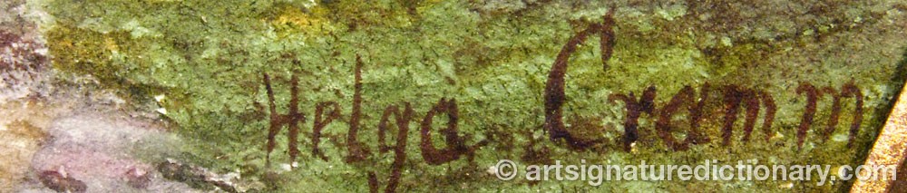 Authentic signature by Helga Von CRAMM on  artwork