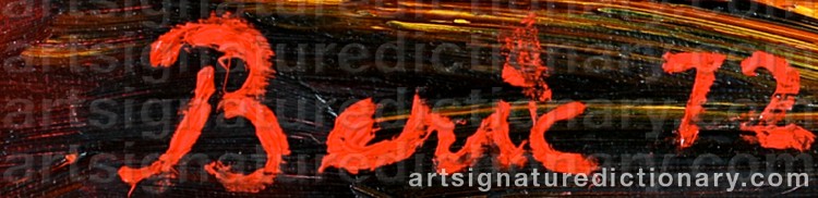 Authentic signature by Bror Erik ‘Beric’ ERIKSSON on Painting/Watercolour artwork
