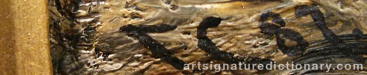 Authentic signature by Frederik Jonas Lucian Botfield COLLETT on artwork