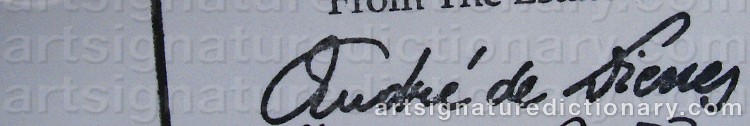 Authentic signature by André De DIENES on  artwork