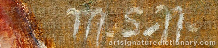 Authentic signature by Maja SLÖÖR-NÄRVI on  artwork