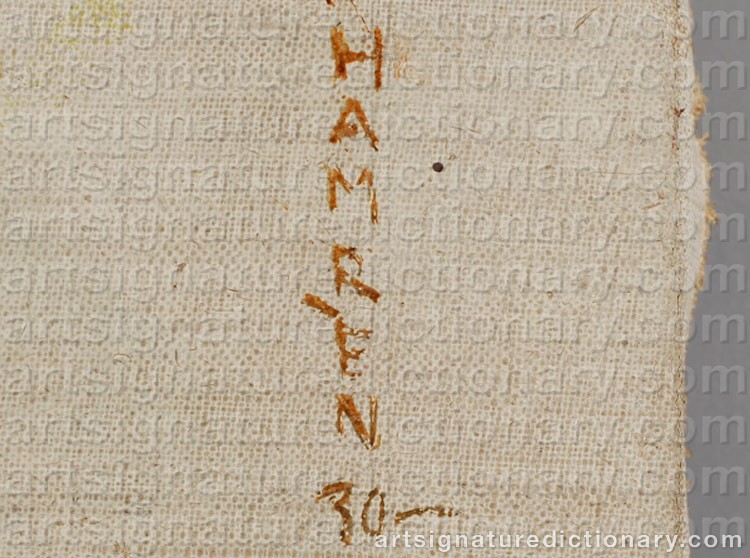 Authentic signature by Bengt HAMRÉN on  artwork
