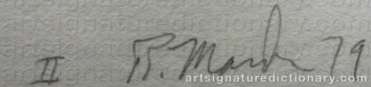 Signature by Brice MARDEN