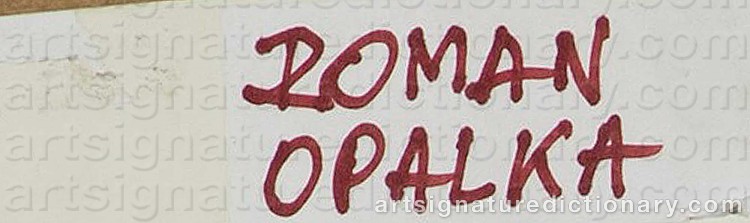 Authentic signature by Roman OPALKA on Drawing/Graphic/Print artwork
