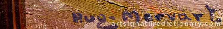 Authentic signature by Augustin MERVART on  artwork