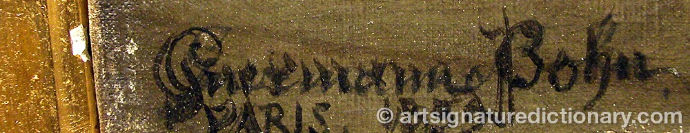Authentic signature by German Von BOHN on  artwork