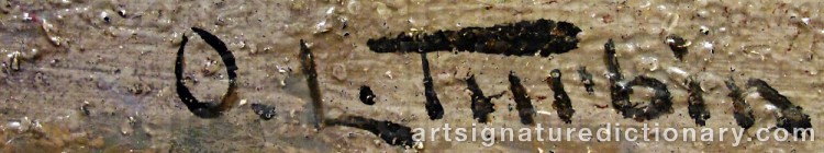 Authentic signature by O. L. TURBIN on  artwork
