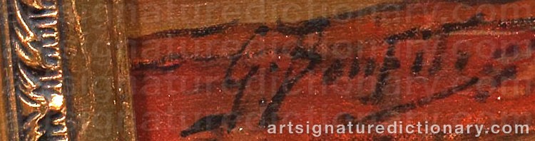 Authentic signature by Gaston BONFILS on  artwork