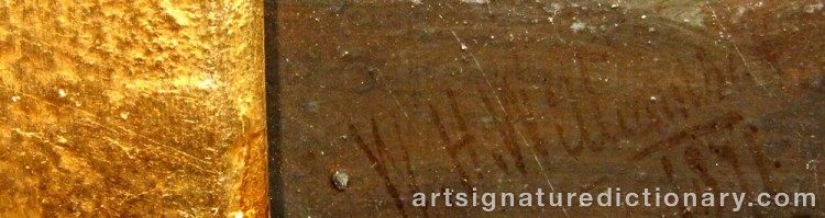 Authentic signature by William Henry ‘Harry’ WILLIAMSON on Painting/Watercolour artwork