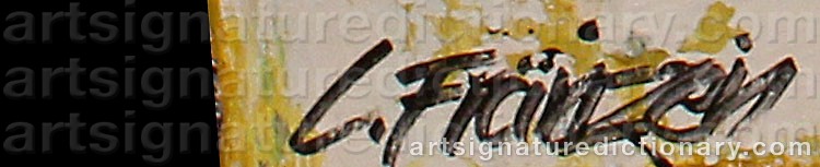 Authentic signature by Ludvig FRANZÉN on  artwork