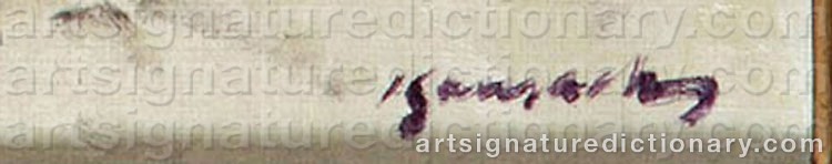 Authentic signature by Josep GAUSACHS on artwork