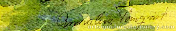 Authentic signature by Anna TÖRNQUIST on  artwork