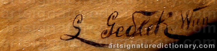 Authentic signature by Ludwig GEDLEK on Painting/Watercolour artwork