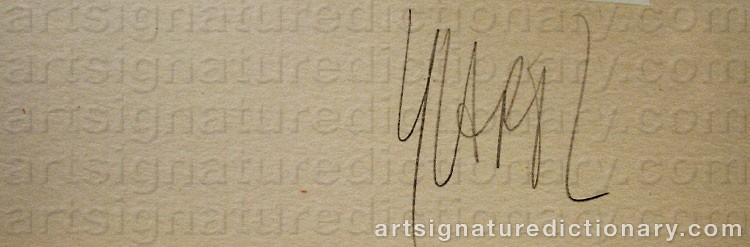 Authentic signature by Jean-Pierre YVARAL on  artwork
