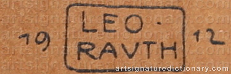 Authentic signature by Leopold ‘Leo’ RAUTH on Painting/Watercolour artwork