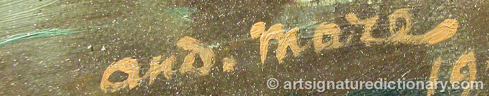 Authentic signature by André MARE on  artwork
