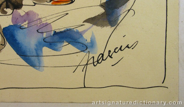 Close-up details showing Jules PASCIN signature forgery characteristics