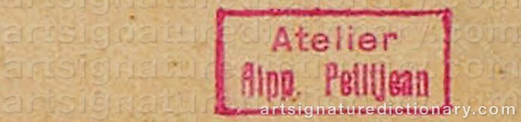 Authentic signature by Hippolyte PETITJEAN on  artwork