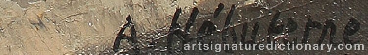 Authentic signature by André HEBUTERNE on  artwork