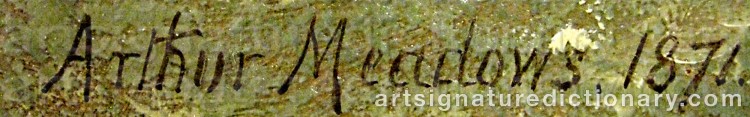 Authentic signature by Arthur Joseph MEADOWS on Painting/Watercolour artwork