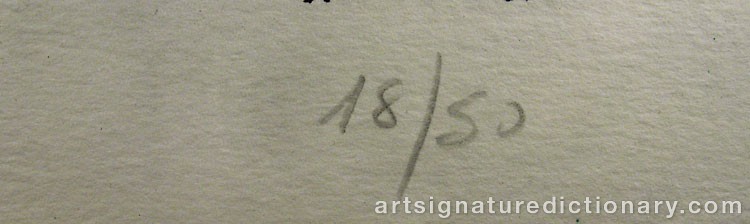 Close-up details showing Joan MIRO signature forgery characteristics