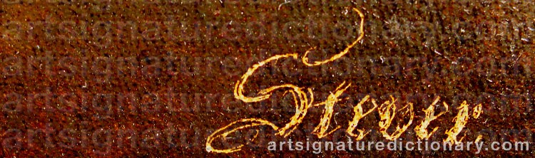Authentic signature by Gustav Curt STEVER on  artwork