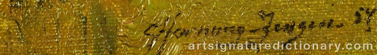 Authentic signature by Carl HORNUNG-JENSEN on artwork