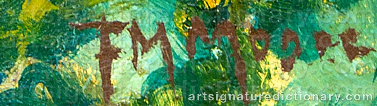 Authentic signature by Frank Montague MOORE on Painting/Watercolour artwork