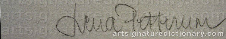 Authentic signature by Lena PETTERSSON on  artwork