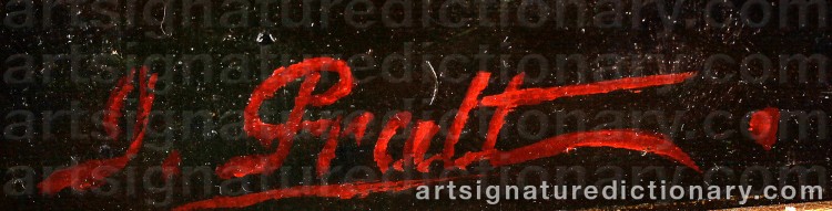Authentic signature by Jonathan PRATT on  artwork
