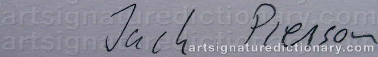 Authentic signature by Jack PIERSON on  artwork